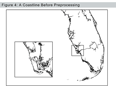 A coastline before preprocessing